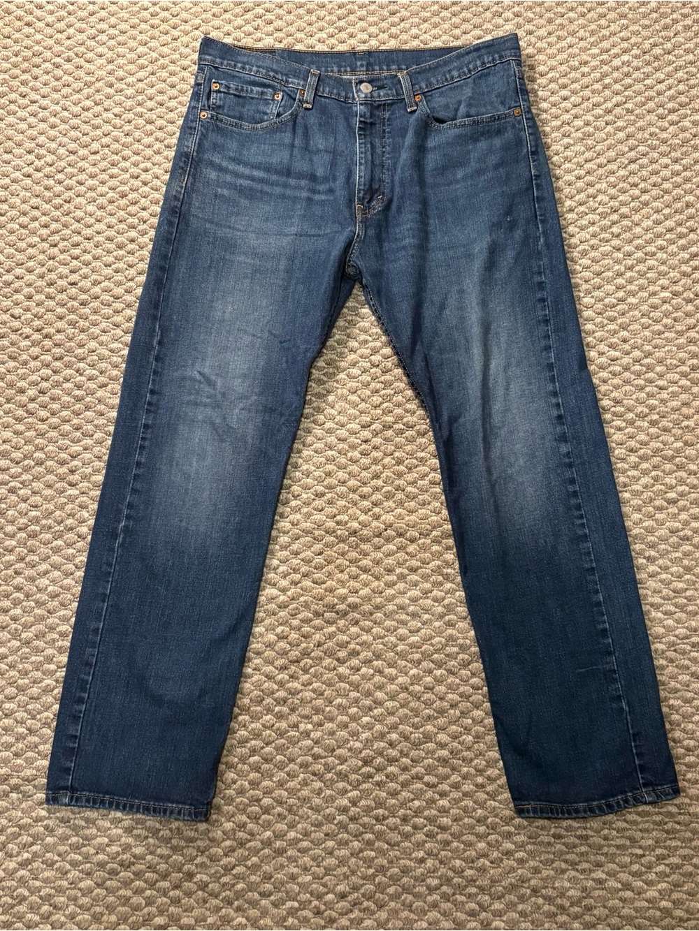 Levi's 505 Regular Fit Straight Leg Jeans Mens 36x30 Blue Denim Workwear